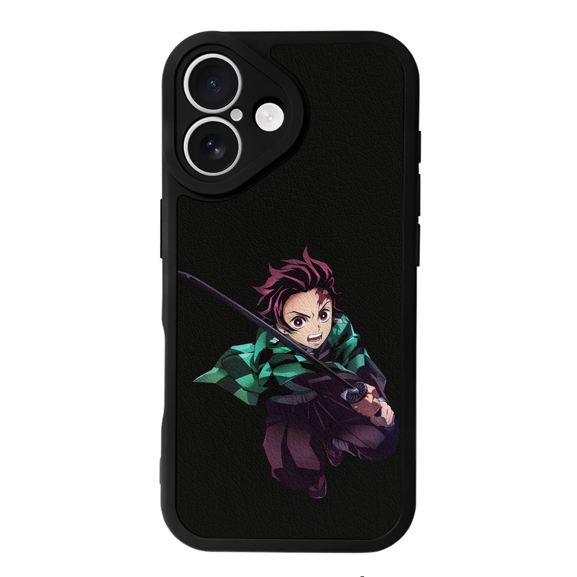 （画像用） 鬼滅の刃 竈門 炭治郎／かまど たんじろう Kamado Tanjirou 【iPhone 16シリーズ対応】シリコンスマホケース（レザー調） 材質：シリコン